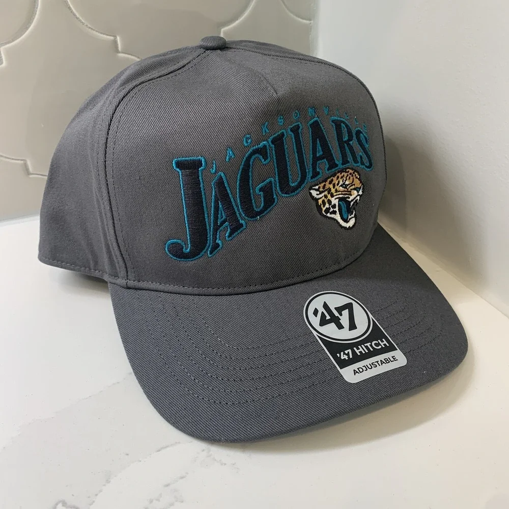'47 Brand Jacksonville Jaguars Charcoal Throwback Hitch Adjustable Snapback Hat